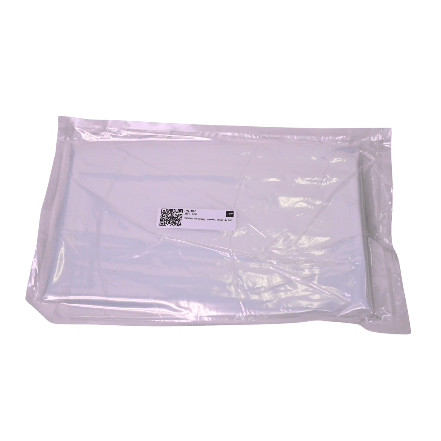 Sheeting, plastic, clear, 4x20ft