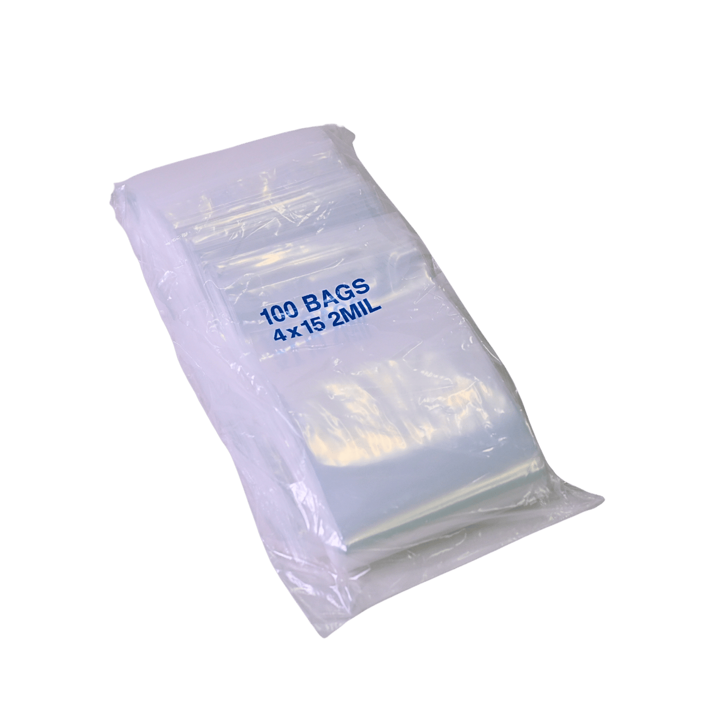 Bag, polyethylene, reclosable, 2mil thick, 4x15in, 100 bags