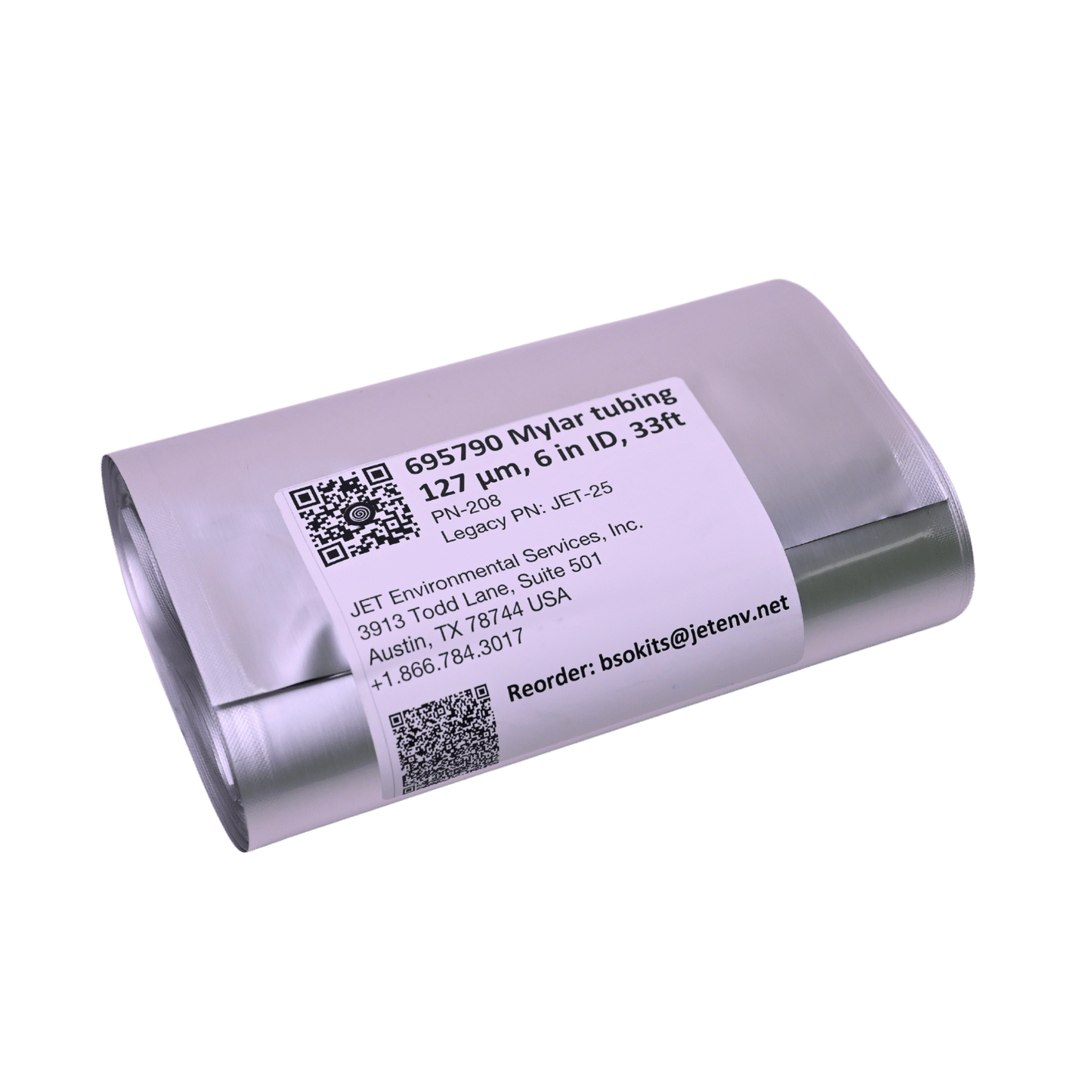 PE-PET tubing, Mylar, 127µm thick, 6in ID, 33ft tube