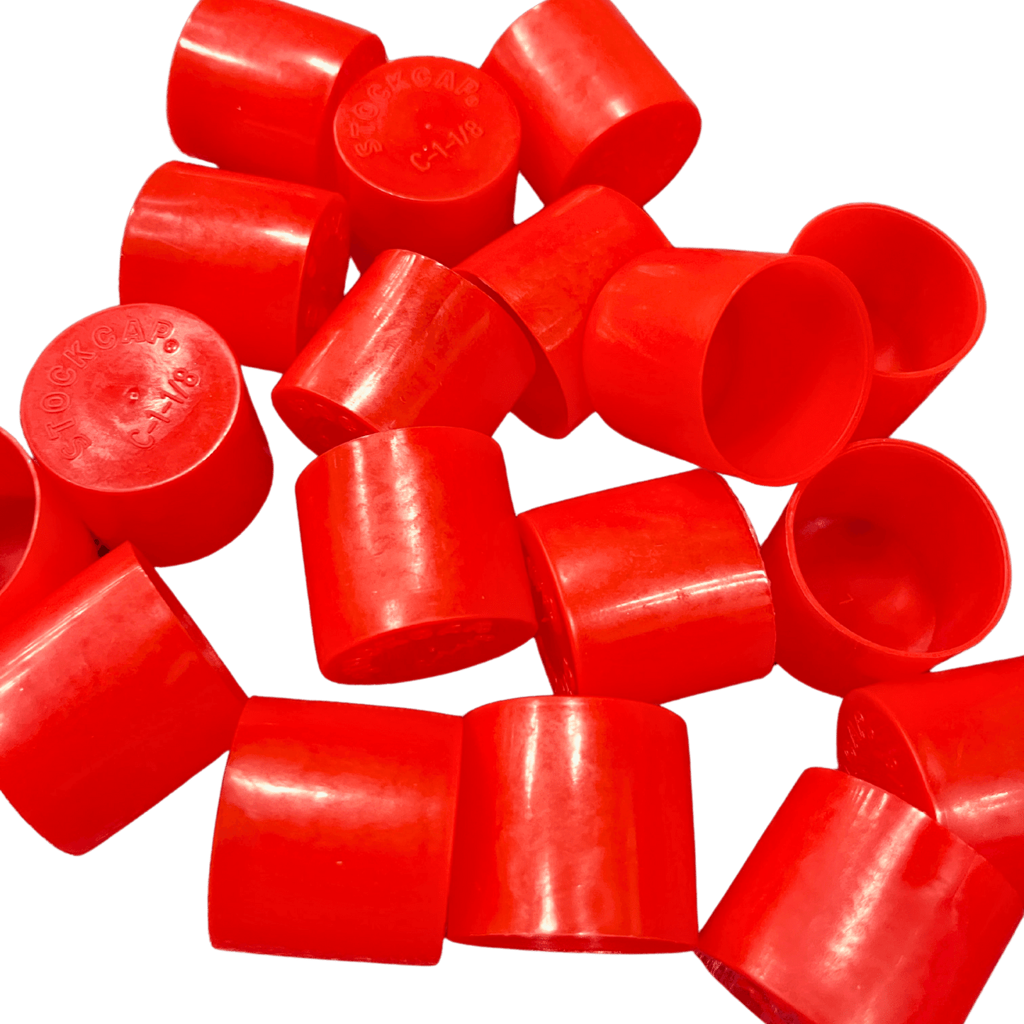SALE Cap, soft plastic, red, 1.125x1in, 100 caps