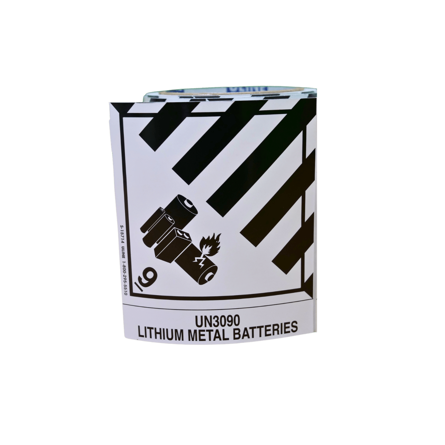 Label, Class 9 with UN 3090 and PSN tab, 100 labels