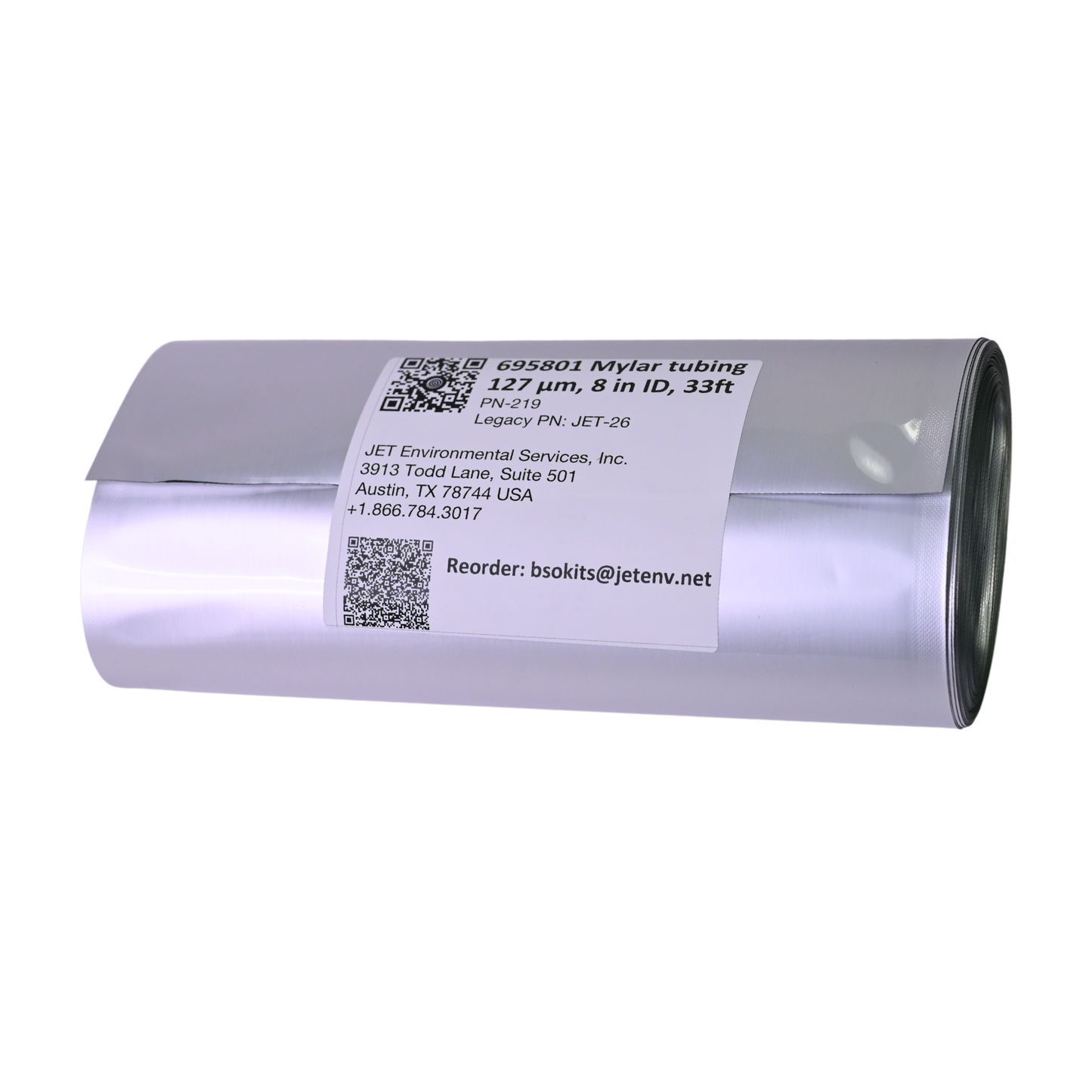 PE-PET tubing, Mylar, 127µm thick, 8in ID, 33ft tube
