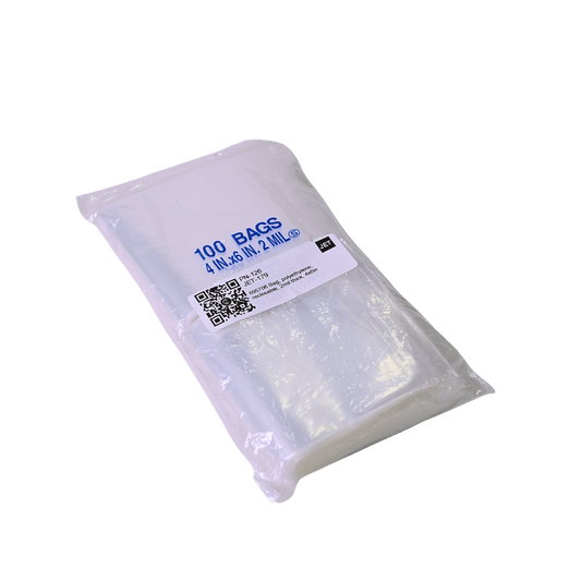Bag, polyethylene, reclosable, 2mil thick, 4x6in, 100 bags