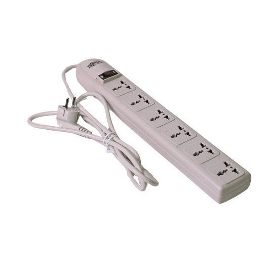 Surge protector, 230V, 6 UK outlets