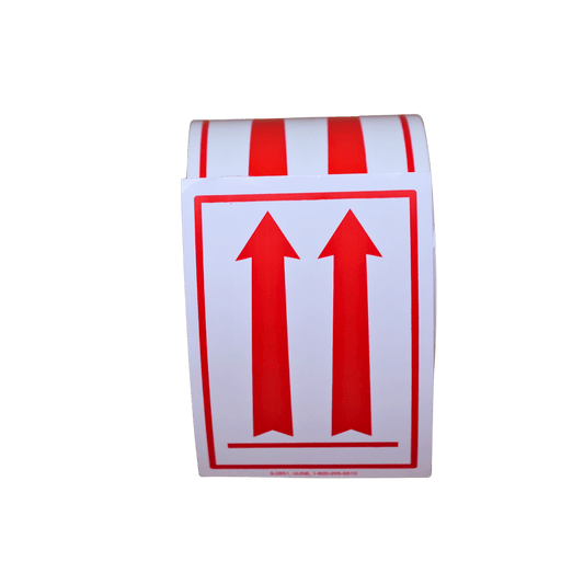 Label, red arrows up air, 100 labels